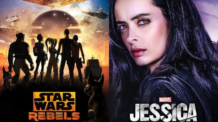 les posters des séries star wars : rebels et jessica jones