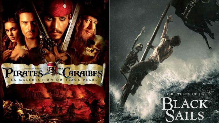 les posters de pirates de caraïbes et de black sails