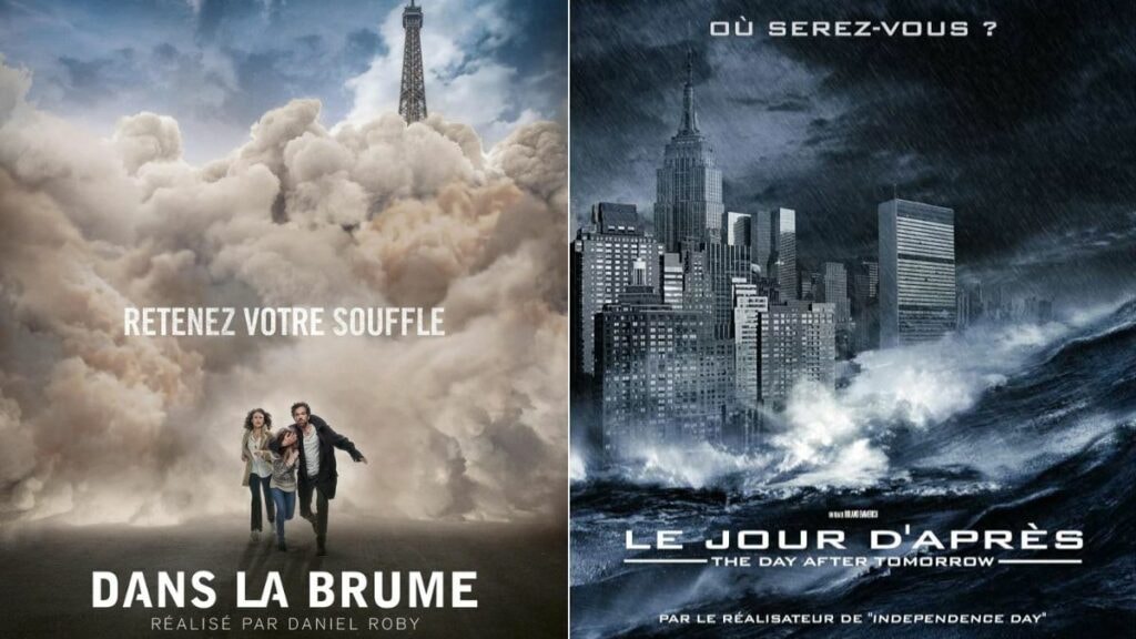 Les affiches des films Dans la Brume et Le jour d'après