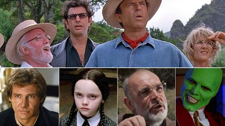Jurassic Park, Star Wars, La famille Addams, Indiana Jones et la dernière croisade, The Mask