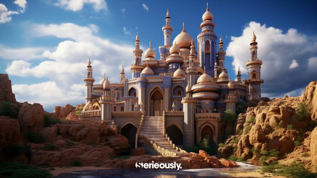 Le palais d'Agrabah dans le film Aladdin imaginé dans le monde réel