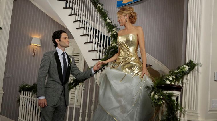 Le mariage de Dan (Penn Badgley) et Serena (Blake Lively) dans Gossip Girl.