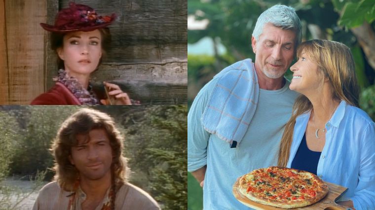 Jane Seymour et Joe Lando, de la série Docteur Quinn femme médecin, avant et après.