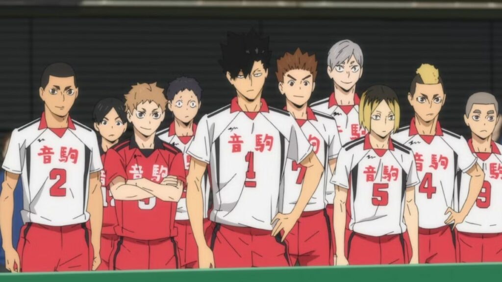 L'équipe Nekoma, rivale de Karasuno dans Haikyu!