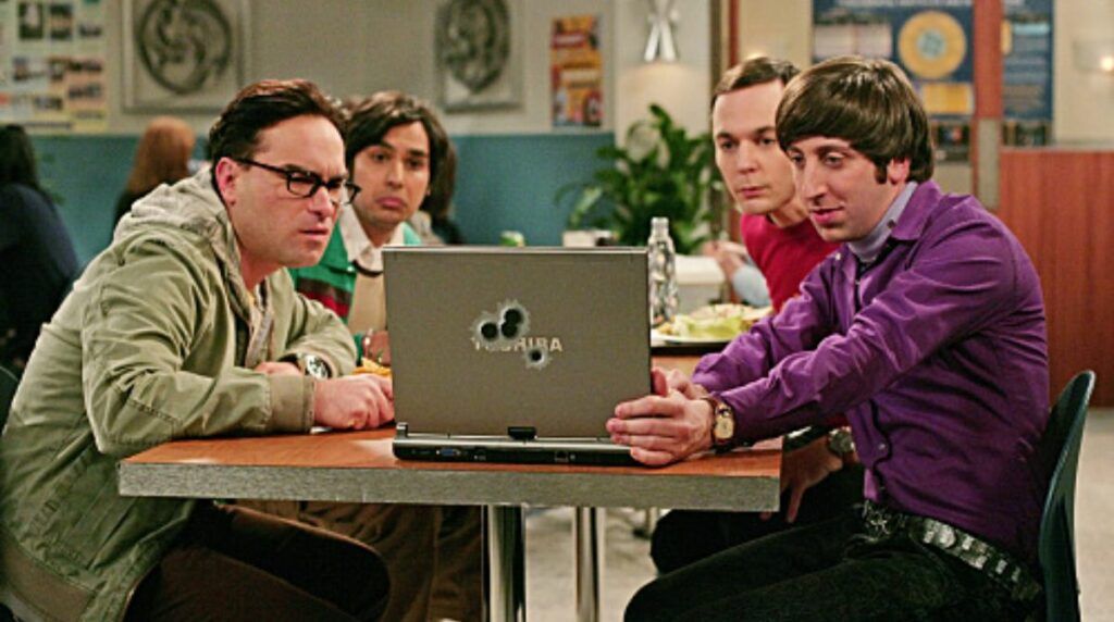 Leonard, Raj, Sheldon et Howard dans The Big Bang Theory