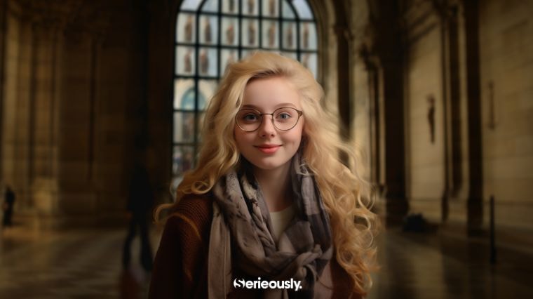 Luna Lovegood de la saga Harry Potter imaginée comme si elle était française par une intelligence artificielle