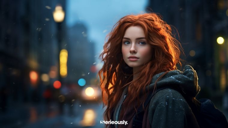 Merida si elle vivait dans notre monde imaginée par l'intelligence artificielle Midjourney