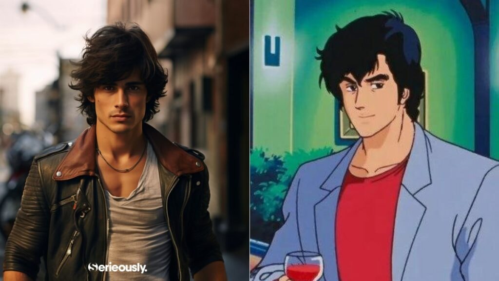 Le héros du dessin animé Nicky Larson imaginé par une IA dans le monde réel