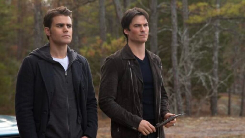 Stefan et Damon en forêt