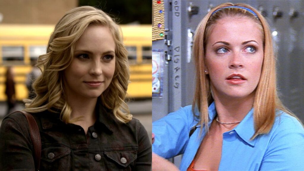 Candice Accola dans The Vampire Diaries, Melissa Joan Hart dans Sabrina l'apprentie sorcière.