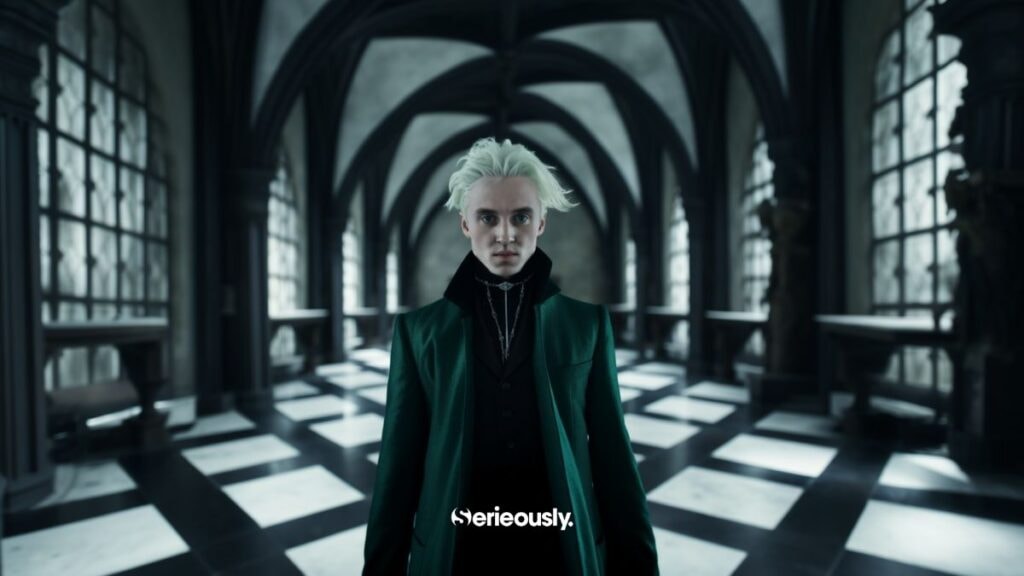 Drago Malefoy en version IA intelligence artificielle Tim Burton gothique