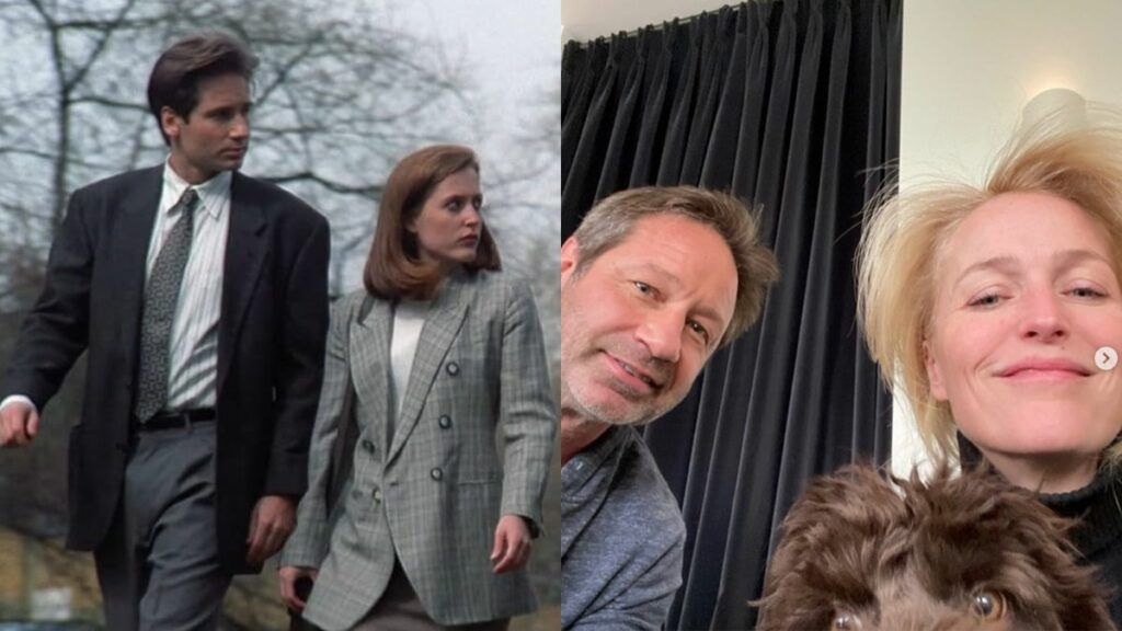 Gillian Anderson et David Duchovny dans la série X-Files vs aujourd'hui.