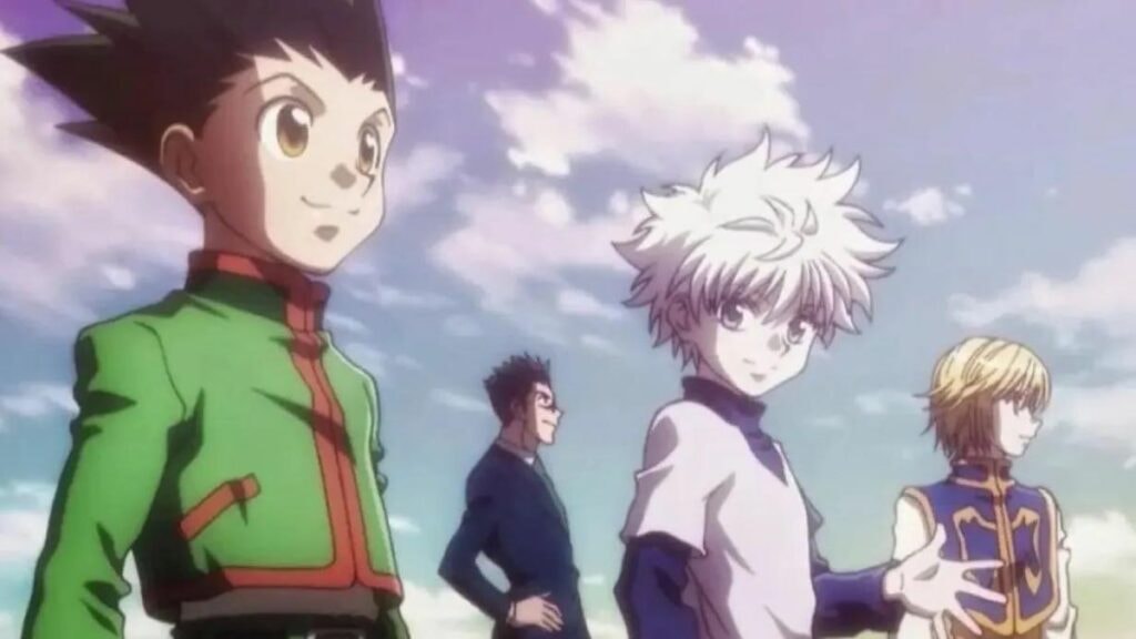 Les 4 personnages principaux de Hunter x Hunter : Gon, Kirua, Leolio et Kurapika