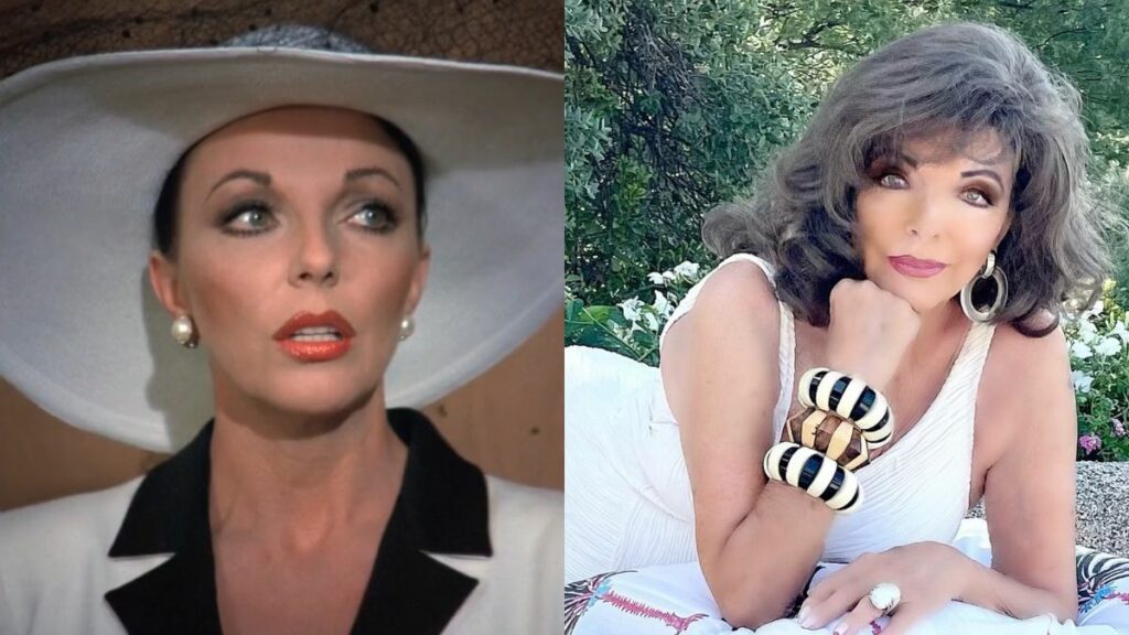 Joan Collins, de la série Dynastie, avant et après.