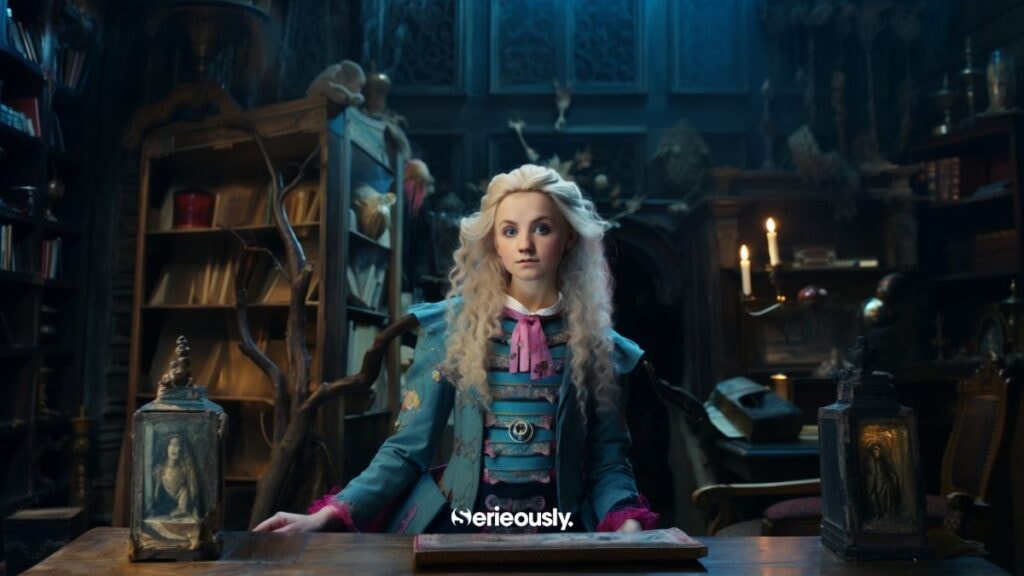 Luna Lovegood en version IA intelligence artificielle Tim Burton gothique