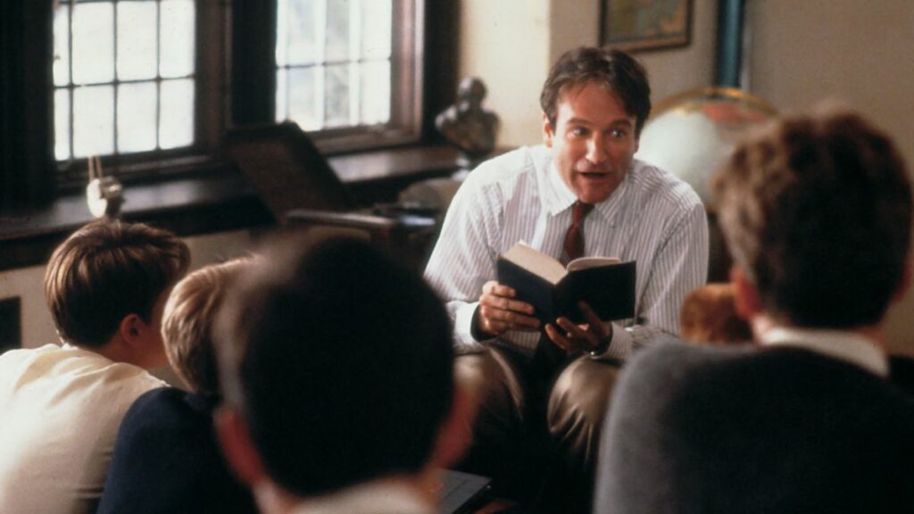 Robin Williams dans Le Cercle des Poètes Disparus.