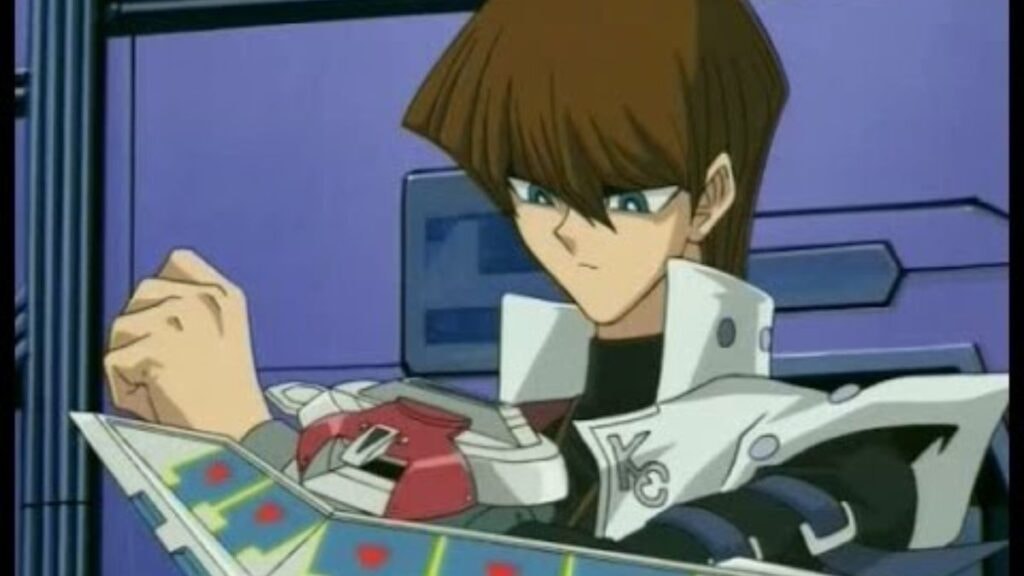 Seto Kaiba portant son Dueldisk dans Yu-Gi-Oh!