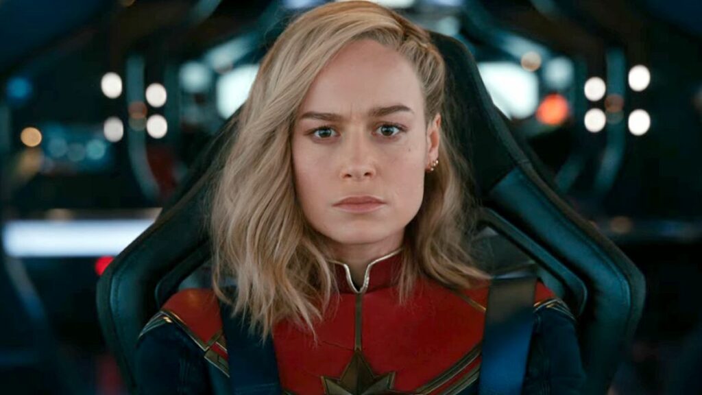 Brie Larson dans le rôle de Carol Danvers/Captain Marvel, dans le film The Marvels.