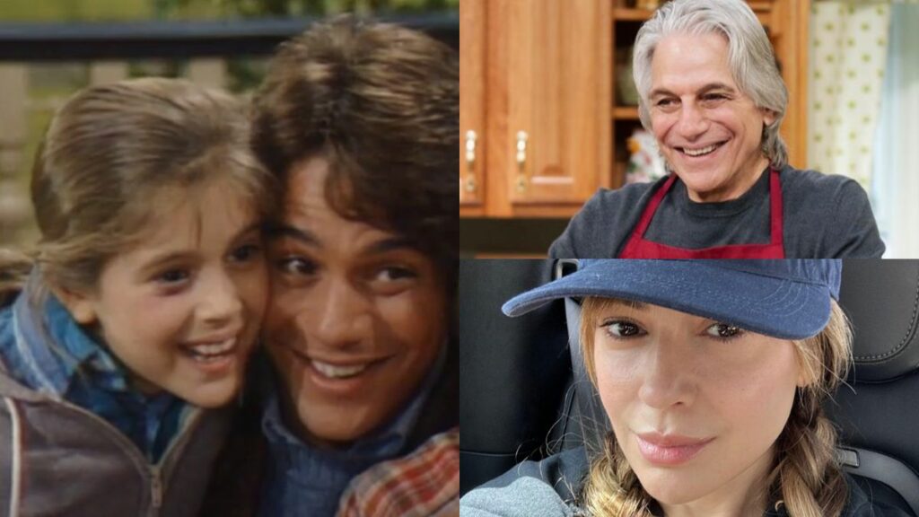 Tony Danza et Alyssa Milano, de la série Madame est servie, avant et après.