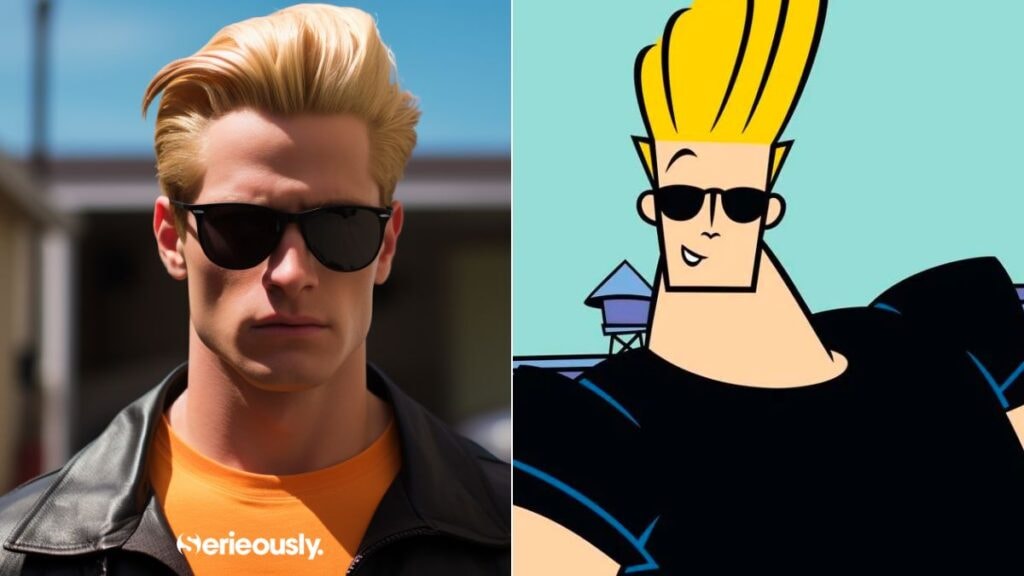 Johnny Bravo en IA + dessins animés