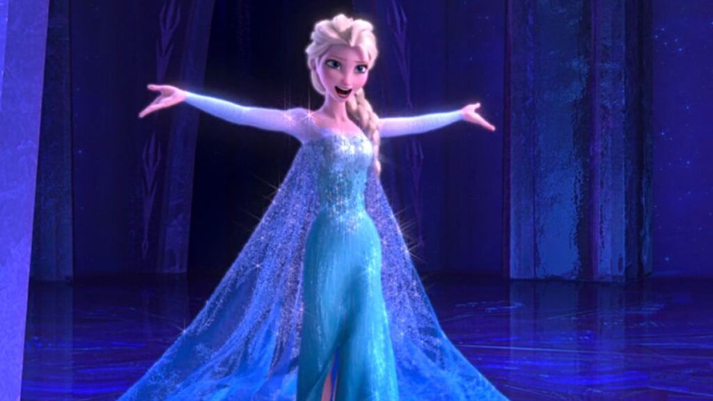 Elsa chante Libérée, délivrée dans le film La Reine des Neiges