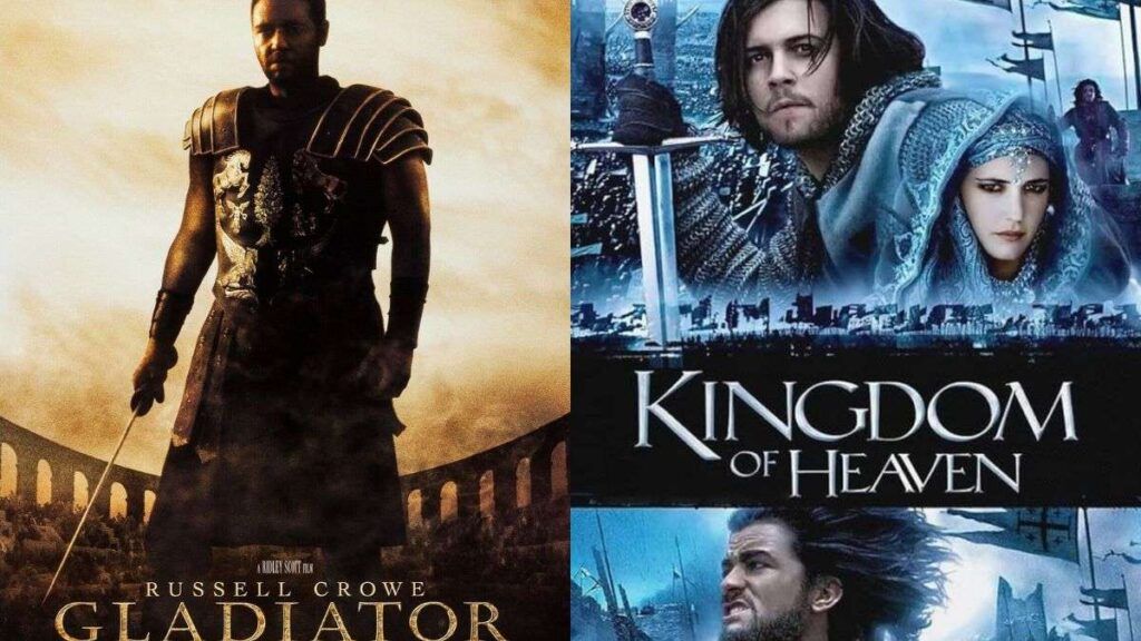 les posters de gladiator et kingdom of heaven