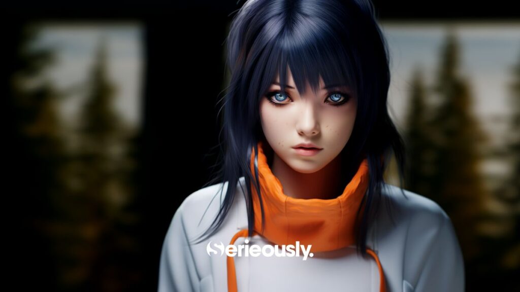 Le personnage d'Hinata, de l'anime Naruto, dans la vraie vie selon l'IA Midjourney