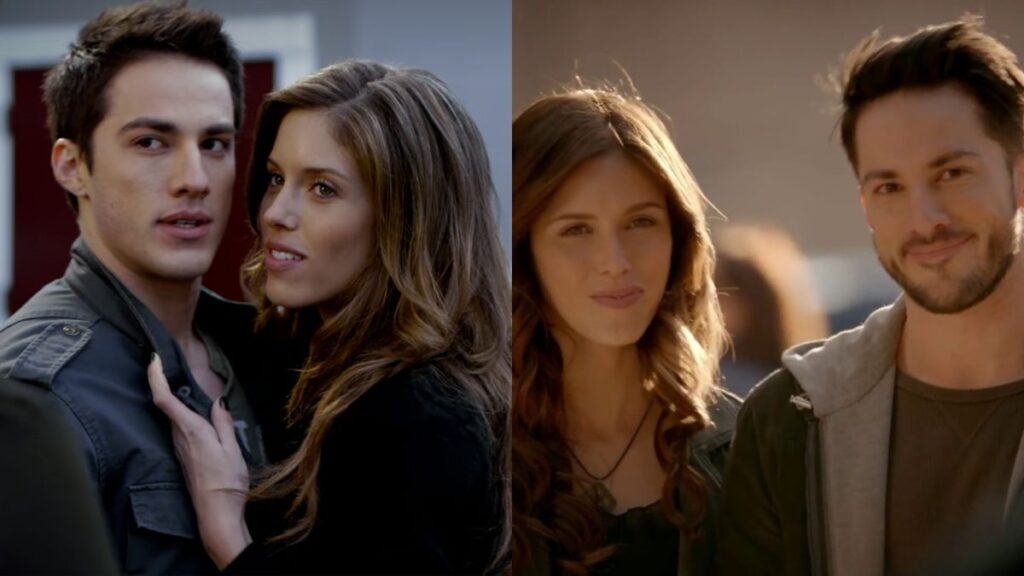 Michael Trevino et Kayla Ewell dans le premier vs le dernier épisode de The Vampire Diaries.