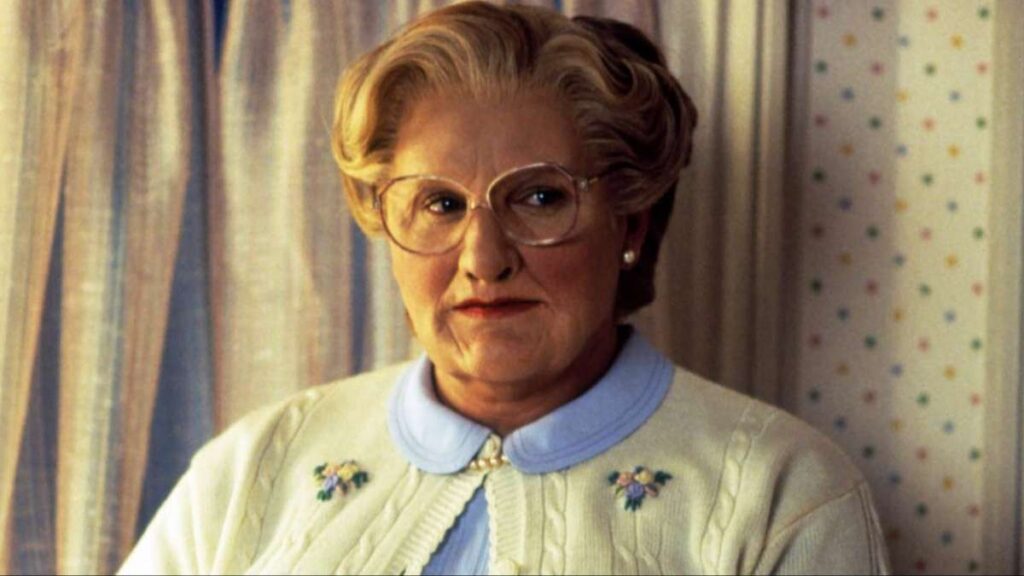 Robin Williams dans le rôle de Madame Doubtfire