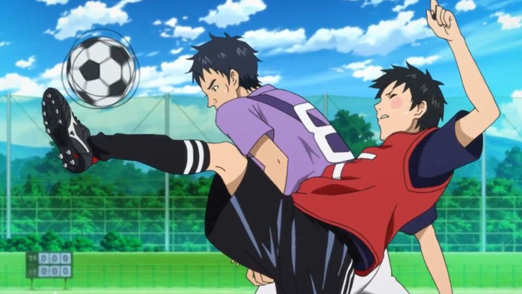 Sakamoto récupérant la balle lors d'un match dans l anime Days