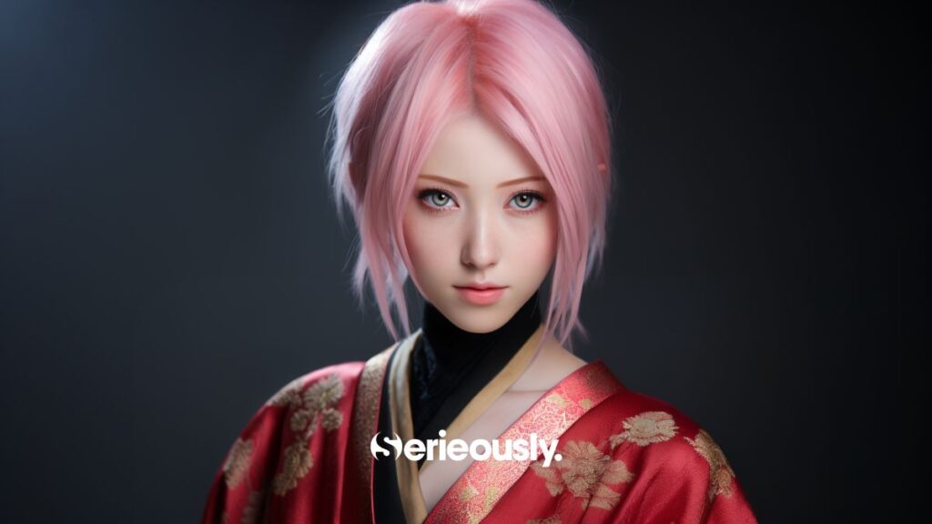 Le personnage de Sakura, de l'anime Naruto, dans la vraie vie selon l'IA Midjourney