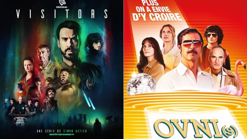 Les affiches des séries Visitors et Ovni(s)