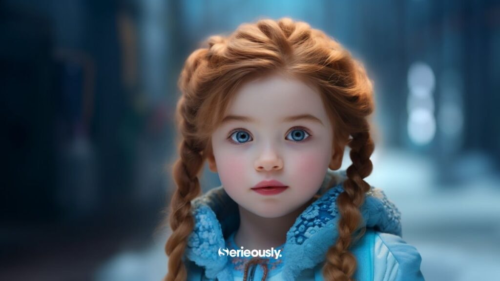 Anna enfant ans La Reine des Neiges image IA Intelligence Artificielle Midjourney