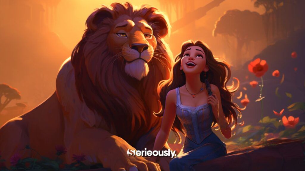 Lion signe astro IA princesse Disney