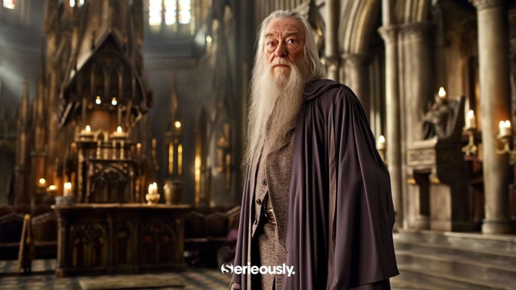 Albus Dumbledore imaginé par une IA selon la description faite par J.K. Rowling dans les livres Harry Potter