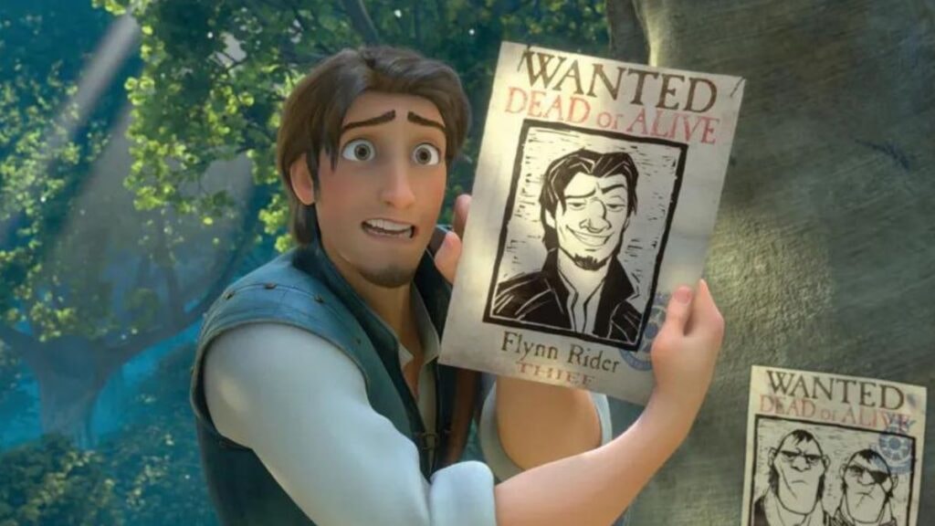 Flynn Rider est offusqué par son avis de recherche dans Raiponce