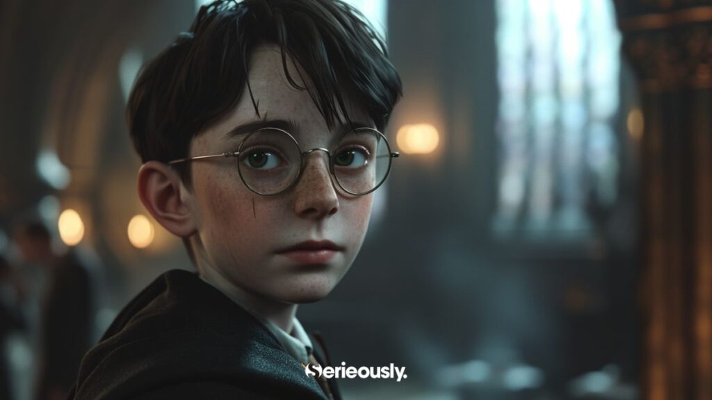 Harry imaginé par une IA selon la description faite par J.K. Rowling dans les livres Harry Potter