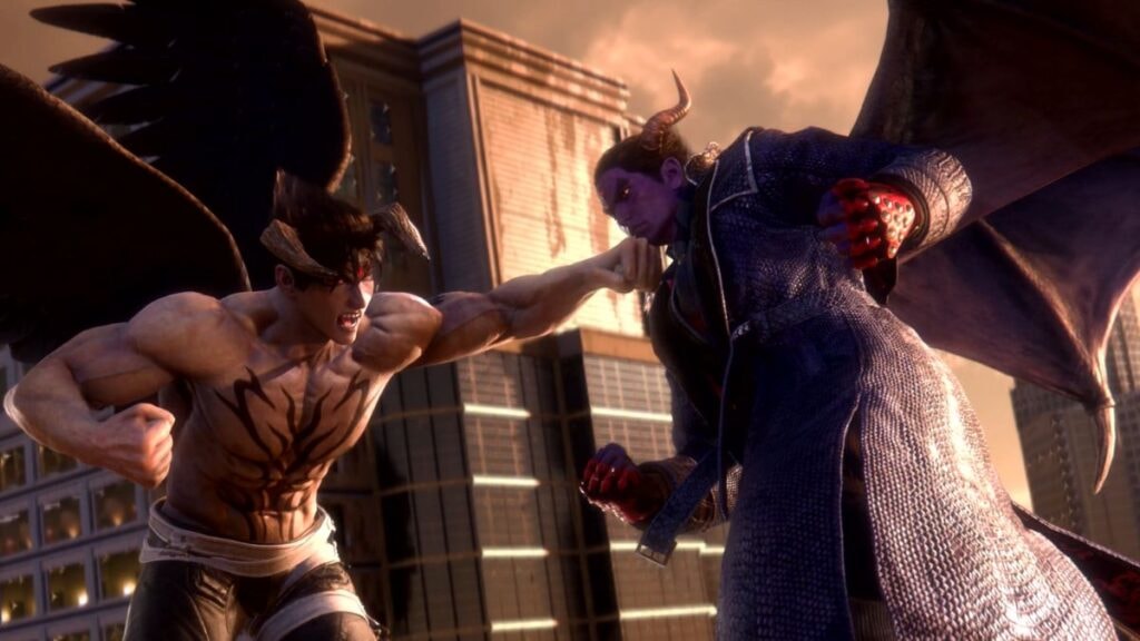 Jin et Kazuya sous leurs formes démoniaques dans Tekken 8