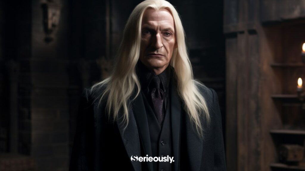 Lucius Malefoy imaginé par une IA selon la description faite par J.K. Rowling dans les livres Harry Potter