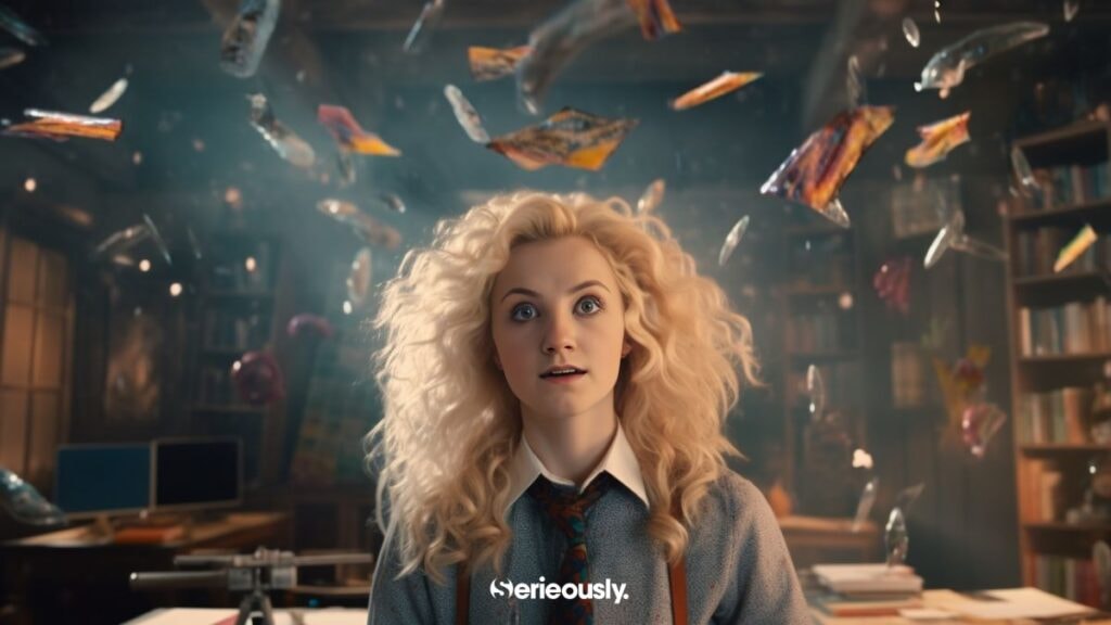 Luna Lovegood imaginée par une intelligence artificielle à 40 ans