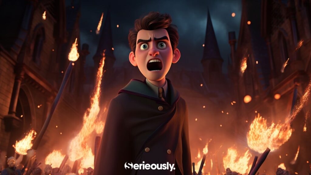 neville pendant la bataille de poudlard dans harry potter façon pixar