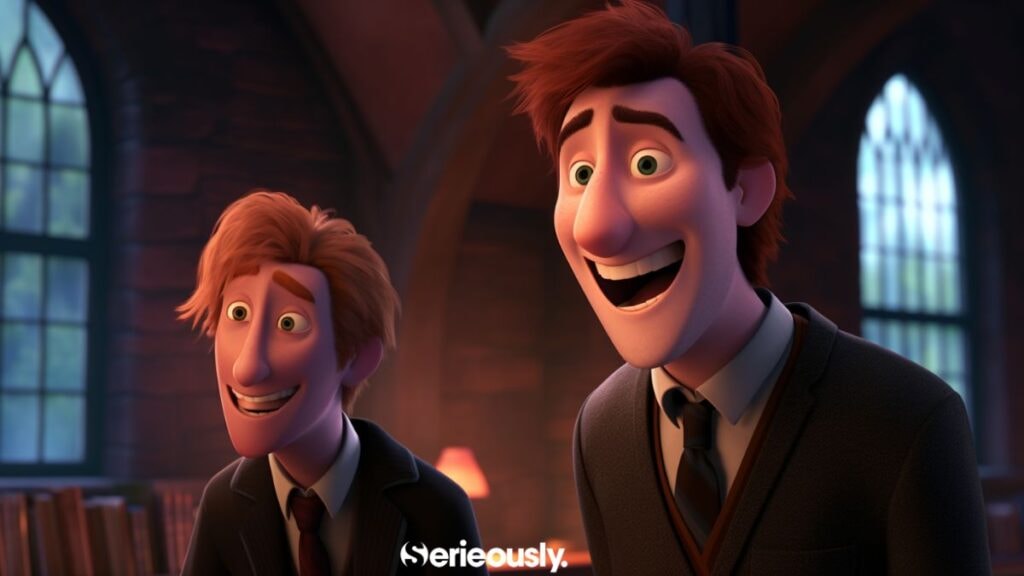 neville et ron dans harry potter façon pixar