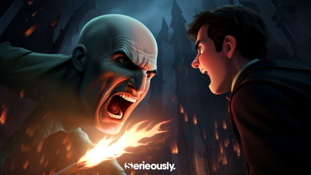 neville face à voldemort dans dans harry potter façon pixar