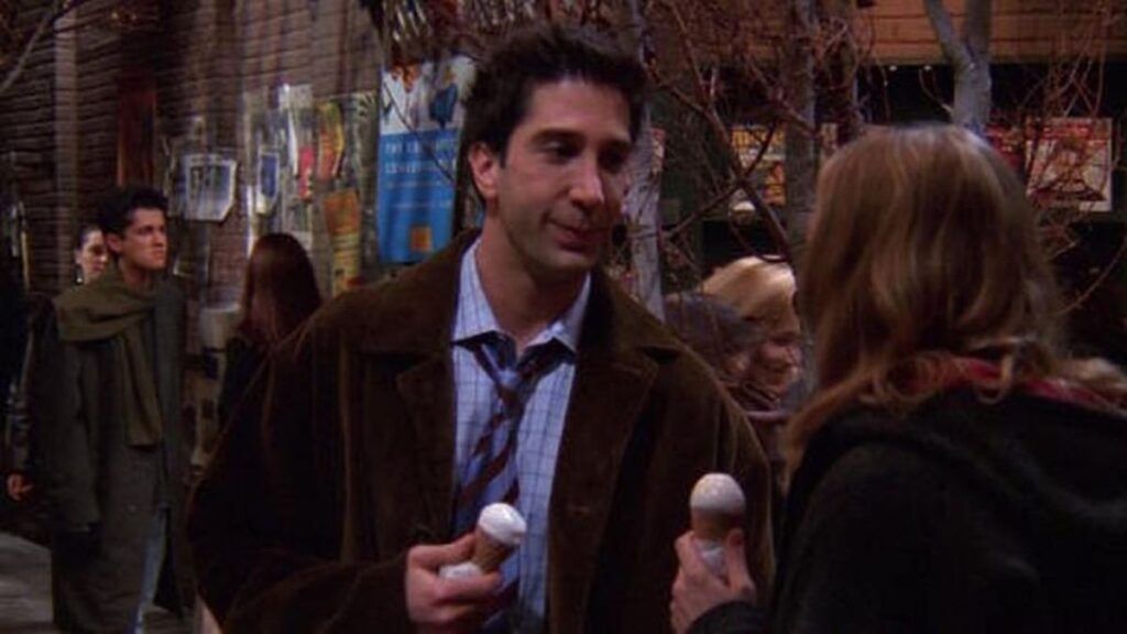 Ross avec Elizabeth et de la glace dans Friends