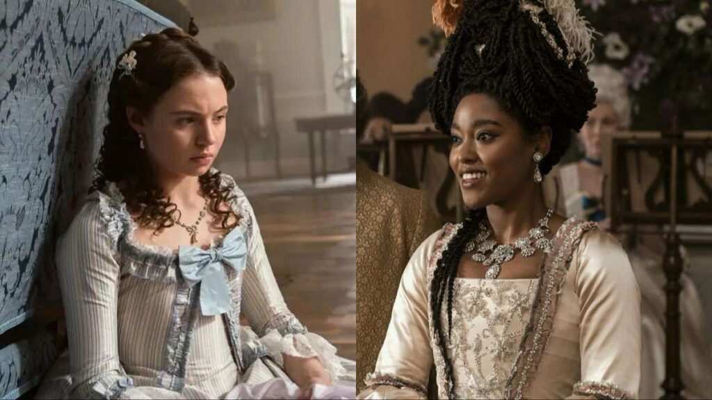 violet et lady danbury dans la reine charlotte, série spin-off de la chronique des bridgerton