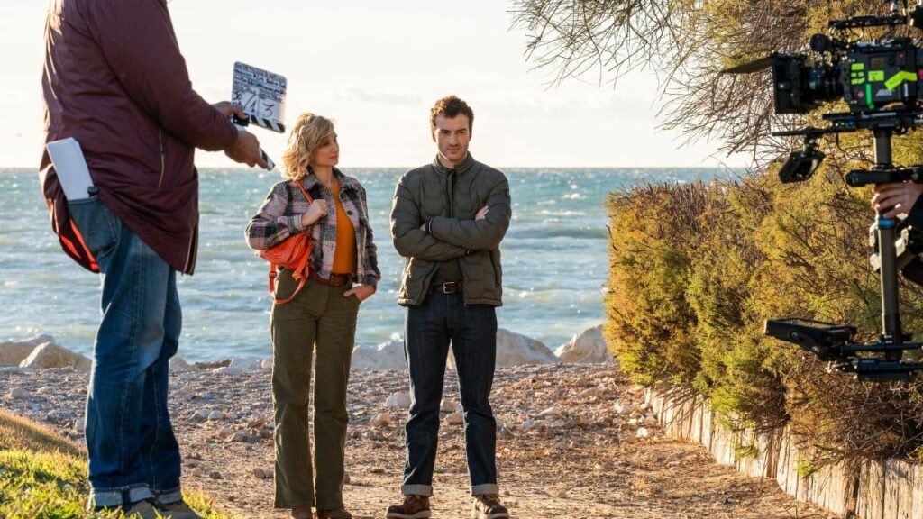 Tournage de la série Plus Belle la Vie Encore Plus Belle dans les studios de la Belle de Mai à Marseille.