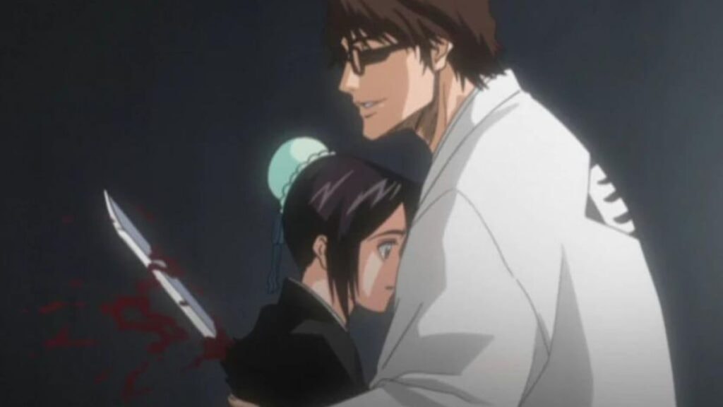 Aizen tuant sa vice-capitaine Momo dans l'anime Bleach