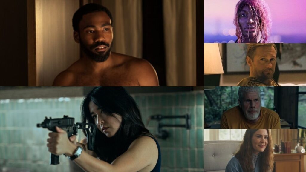 donald glover, maya erskine, ron perlman, sarah paulson, michaela coel, alexander skarsgard dans la série mr & mrs smith