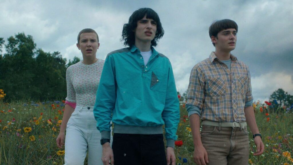 Eleven, Mike et Will dans Stranger Things.