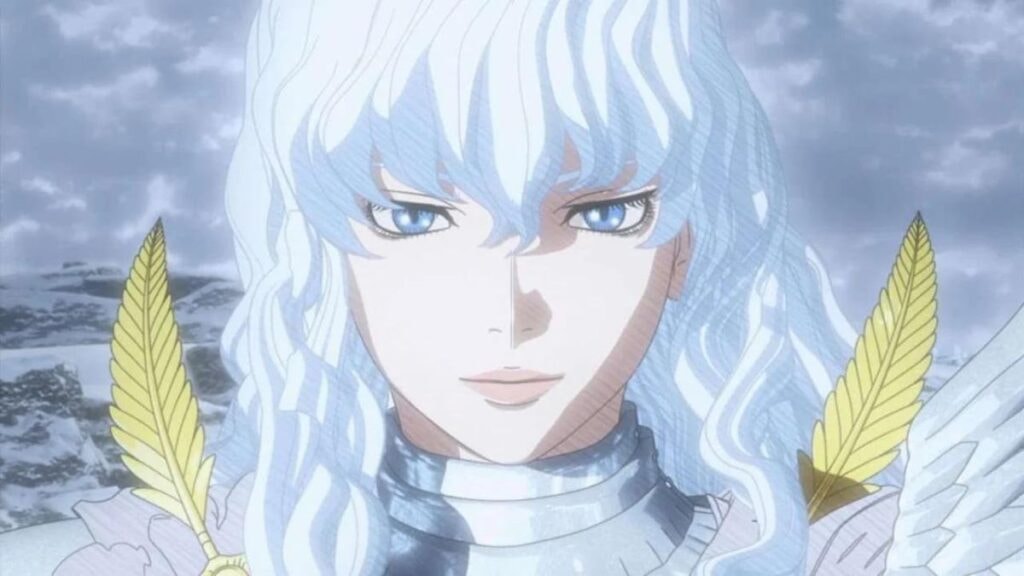 Griffith marchant dans la neige dans l'anime Berserk